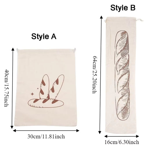 Chic Motif Drawstring Bread Storage Bag