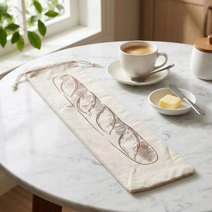 Chic Motif Drawstring Bread Storage Bag