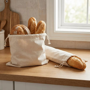 Chic Motif Drawstring Bread Storage Bag