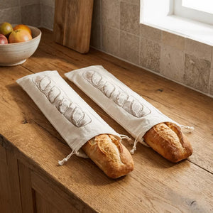 Chic Motif Drawstring Bread Storage Bag